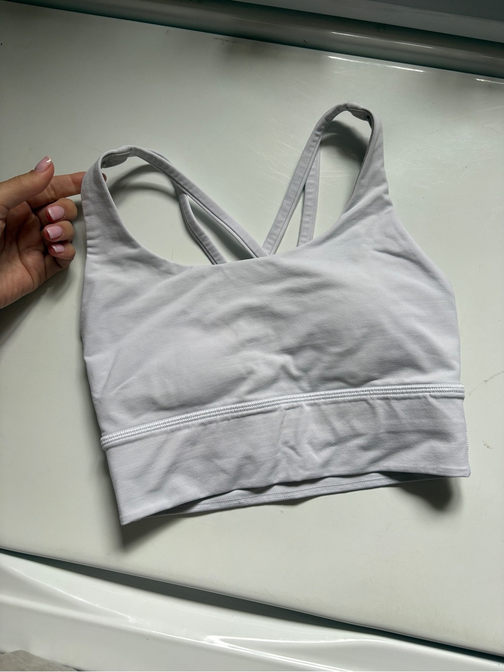 Lululemon white strappy sports bra